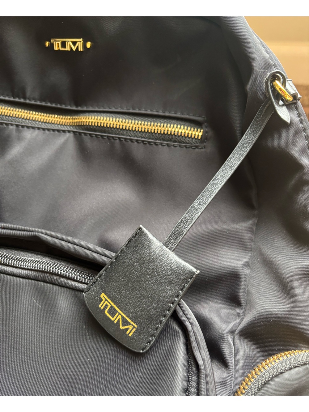 TUMI Voyageur Carson Laptop Backpack, Black With Gold Hardware - Picture 12 of 16